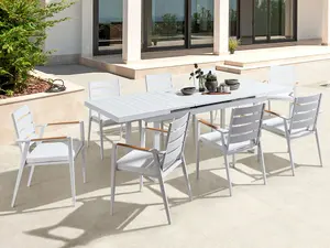 Garden Table Metal White VALCANETTO