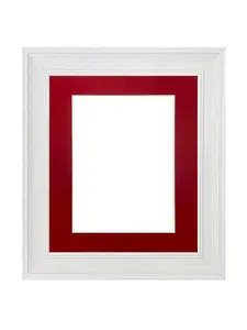 Scandi Limed White Frame with Red Mount for Image Size 50 x 40 CM