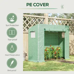 Outsunny 200x76x168cm Walk-in Garden Greenhouse Plant Warm House w/ Roll Up Door