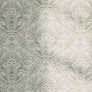 Lick Green & White Damask 01 Textured Wallpaper