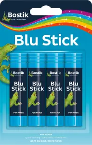 Bostik Blu Glue Stick 8g Pack of 4 (12 Packs)