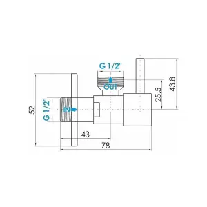 Tycner Matte Black Brass 1/2" x 1/2" BSP Basin Hose Valve Water Tap Cut-Off Long Lever