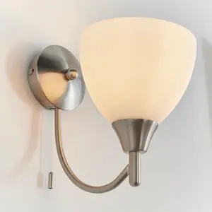 Whitestown Steel Armed Sconce Satin Chrome