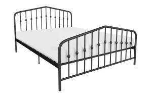 Bushwick Metal Bedframe in Black, Double