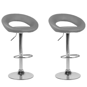 Cartwright Height Adjustable Swivel Bar Stool (Set of 2) Grey