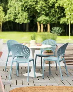 Set of 4 Garden Chairs OSTIA Light Blue