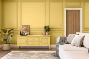 Hemway Chalk Paint Matt A5 Sample, Custard Yellow, Peel & Stick Swatch For Interior Walls Wood