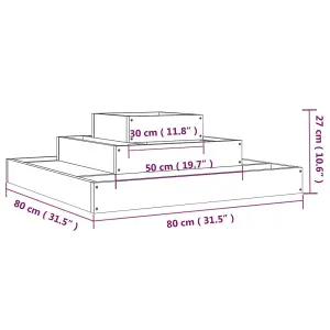 Berkfield Planter Grey 80x80x27 cm Solid Wood Pine