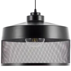 Metal Pendant Lamp Black CARDENER