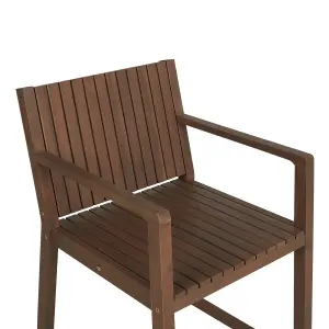 Set of 8 Garden Chairs with Cushions SASSARI Acacia Wood Taupe