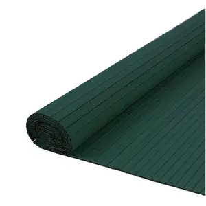 True Products Artificial Bamboo 20mm PVC Slat Screening Fencing Roll - Double Sided - 1m x 4m - Dark Green