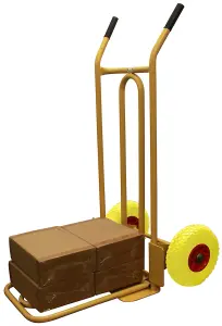 CGV380 Puncture Proof Heavy Duty Folding and Fixed Toe Sack Truck with Dual Safety Handles, 200kg Capacity