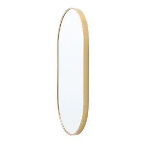 Gold Wall Mounted Oval Bathroom Framed Mirror Vanity Mirror W 400 x H 700 mm