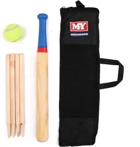 6 Piece Wooden Rounders Set & Carry Bag Outdoor Games