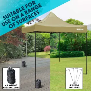 Dellonda Premium 2x2m Pop-Up Gazebo Water Resistant Carry Bag Stakes Weight Bags