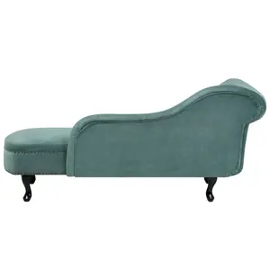 Left Hand Chaise Lounge Velvet Mint Green NIMES