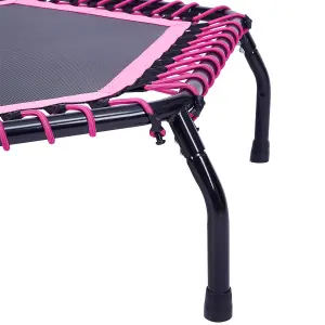 48in Bungee Cords Hexagonal Trampoline with Adjustable T-Bar Handle in Pink