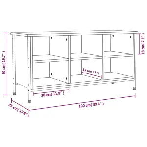 Berkfield Shoe Cabinet Sonoma Oak 100x35x50 cm Engineered Wood