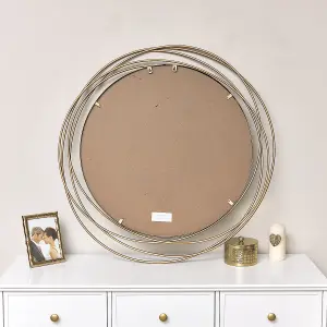 Melody Maison Large Antique Gold Swirl Wall Mirror - 88cm x 85cm