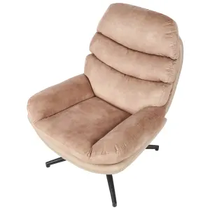 Chair with Footstool EIDE with Footstool Velvet Sand Beige