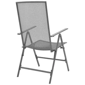 Berkfield Stackable Garden Chairs 2 pcs Steel Grey