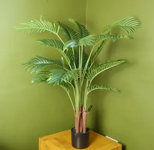 Artificial Areca Palm Tree Potted in Black Pot 110cm Botanik