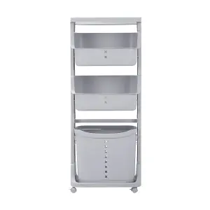 4 Tier Storage Rack Laundry Basket with Wheels