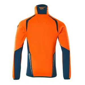 Mascot Accelerate Safe Microfleece Jacket with Half Zip (Hi-Vis Orange/Dark Petroleum)  (XXXXX Large)