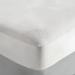 Bamboo Terry Waterproof Mattress Protector - Antibacterial Hypoallergenic Odour Resistant Bed Cover - Super King, 180 x 200cm