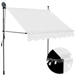 Berkfield Manual Retractable Awning with LED 200 cm Cream