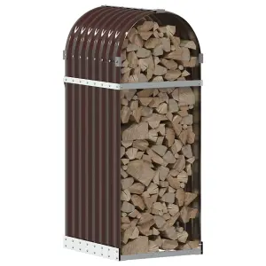 Log Holder Brown 40x45x100 cm Galvanised Steel