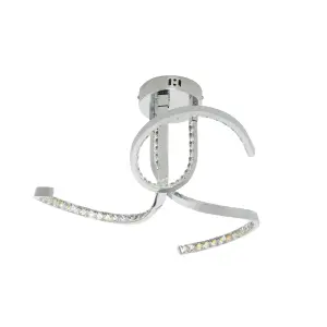 Inlight Luna Contemporary Glass & metal Chrome effect LED Ceiling light