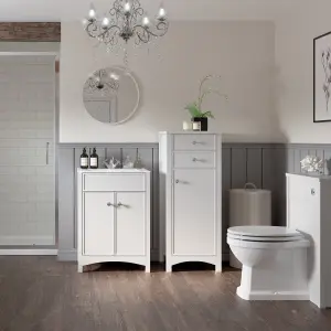 Exbury White Ash Freestanding Vanity unit & basin set (W)610mm (H)835mm