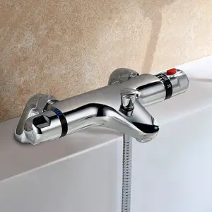 Nes Home Winstead Deck Mounted Thermostatic Bath Shower Mixer Tap (Shower hose is not included)