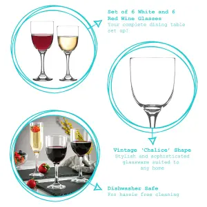 Argon Tableware - Campana Wine Glasses Set - 12pc - Clear