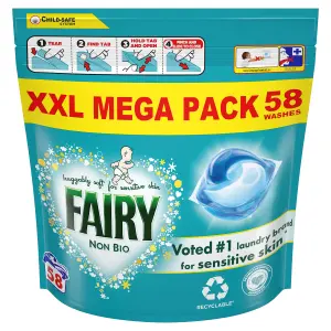 Fairy Non Bio Original Washing capsules, Pack of 58, 1.59kg