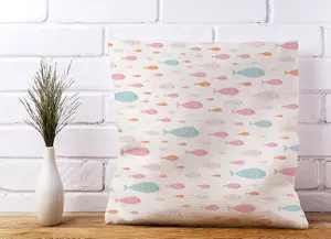 Hand Drawn Swimming Fish Cushions 45cm x 45cm