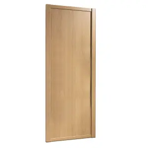 Spacepro Classic Shaker Natural Oak effect Oak effect frame Sliding wardrobe door, (H) 2220mm x (W) 762mm