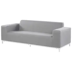 Outdoor Upholstered Sofa Garden Sofa ROVIGO Polyester Light Grey 3 Seater