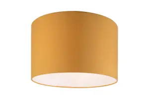 GoodHome Kpezin Mustard yellow Fabric dyed Light shade (D)30cm