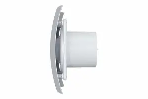 Grey Axial Bathroom Extractor Fan 100mm with Non-Return Valve