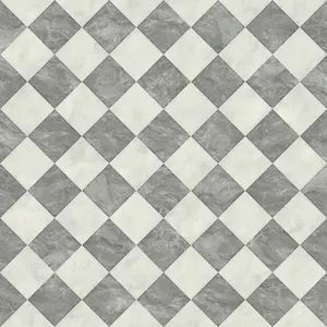 Diamond Marble Tile Effect Vinyl (Grey & White, 1m x 2m)