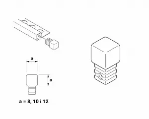 ILCOM CORNER FINISHING CAP FOR  STAINLESS STEEL PROFILES - Copper Polished