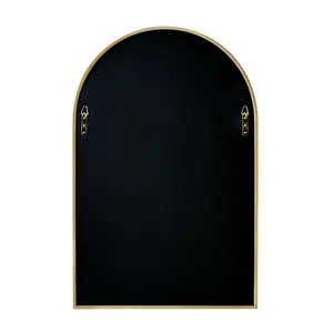 Mcfarren Metal Flat Wall Mirror Satin Brass