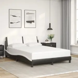 Berkfield Bed Frame without Mattress Black and White 120x200 cm Faux Leather