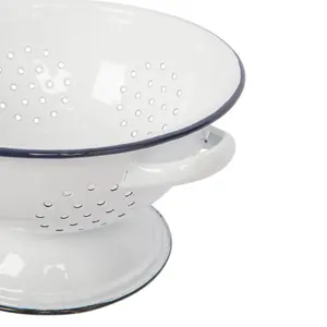 Argon Tableware White Enamel Colander - 23.5cm