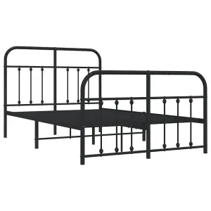 Berkfield Metal Bed Frame with Headboard and Footboard Black 120x190 cm