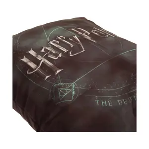 Harry Potter Deathly Hallows Filled Cushion Grey/Green (One Size)