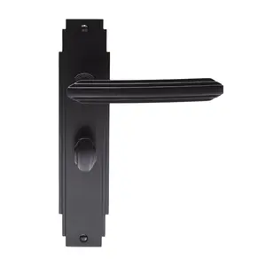 Art Deco Bathroom Door Handle Matt Black