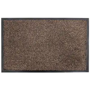 JVL Admiral Machine Washable Micorfibre Barrier Doormat 50x80cm Brown